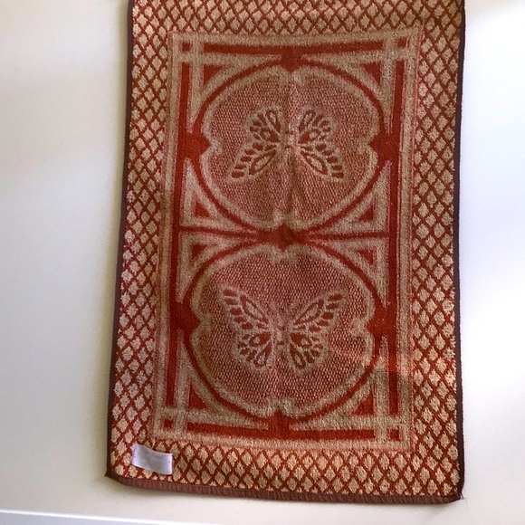 Butterfly large hand towel vintage 1970s 1980s Lady Pepperell - Picture 4 of 5